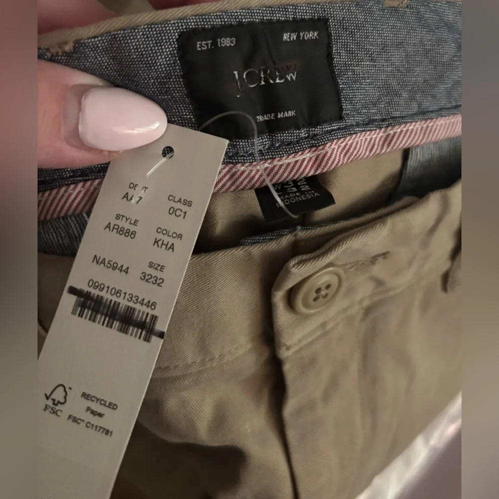 NWT J.Crew 770™ Straight-fit stretch chino pant in Khaki 32 x 32 Preppy Academia